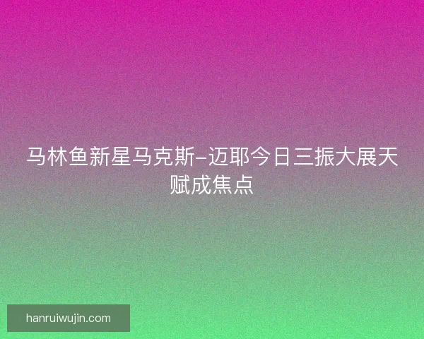 马林鱼新星马克斯-迈耶今日三振大展天赋成焦点